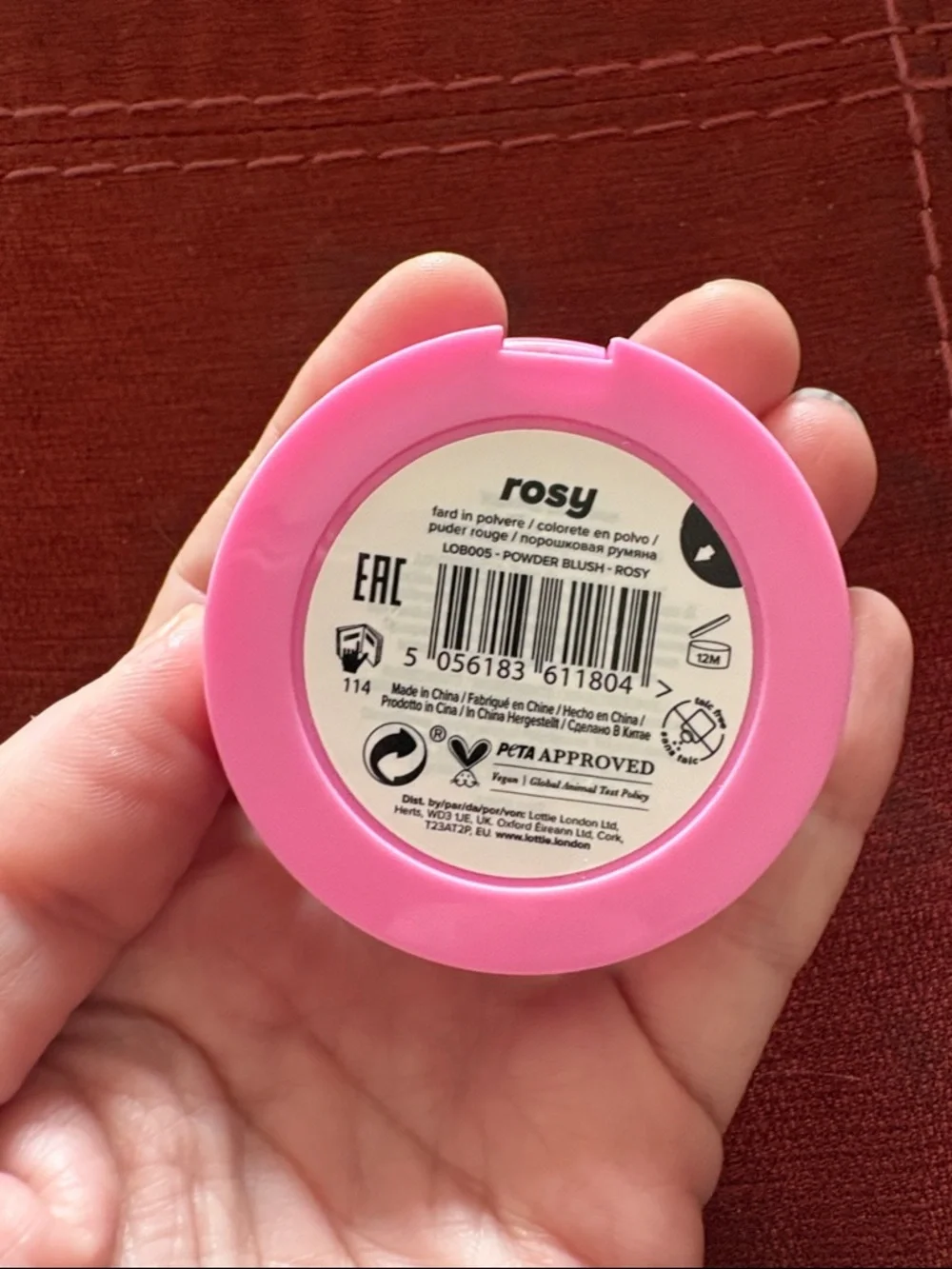 🆕UO: LOTTIE LONDON: Rosy Powder Blush in Pink- FULL SIZE